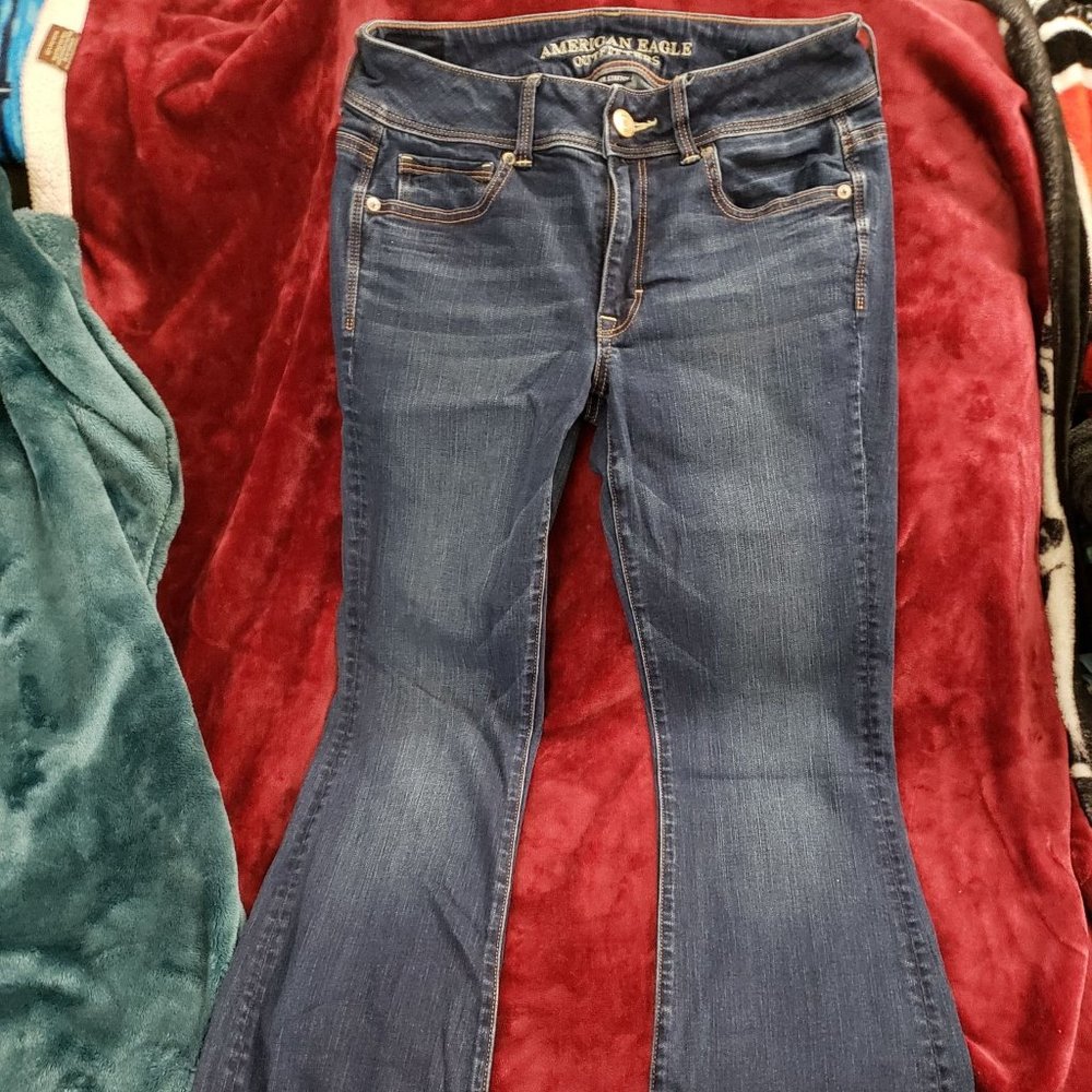 American Eagle Stretch Kick Boot Jeans Size 8 Long